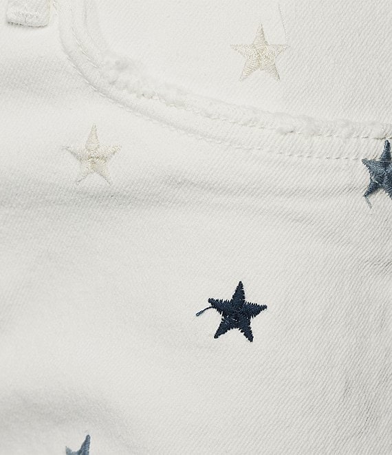 Driftwood Charlee Starry Eyed Embroidered Cropped Wide Leg Jeans