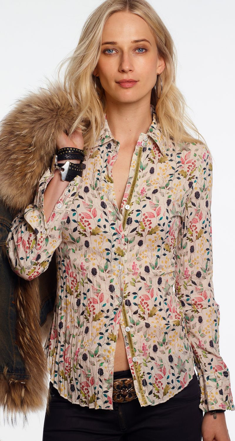 Cino Watercolor Leaves Button Down Shirt