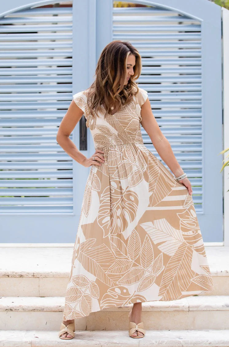Walker & Wade Malibu Dress Natural Palm