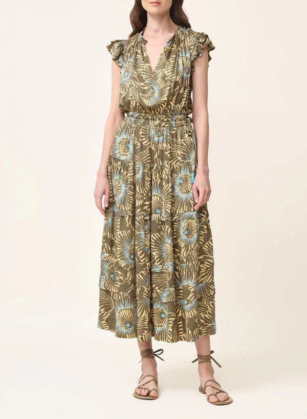 billie midi dress For Love & Lemons Billie Mixed Media Pointelle Midi Dress