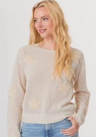 J. Society Mesh Stars Crew - Oatmeal