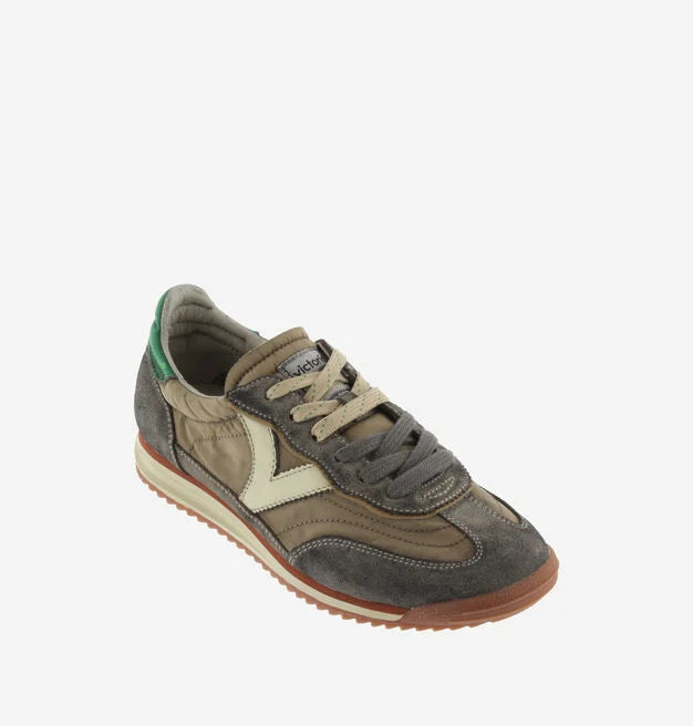 Victoria Saturn Nylon Washed Suede Sneaker Taupe