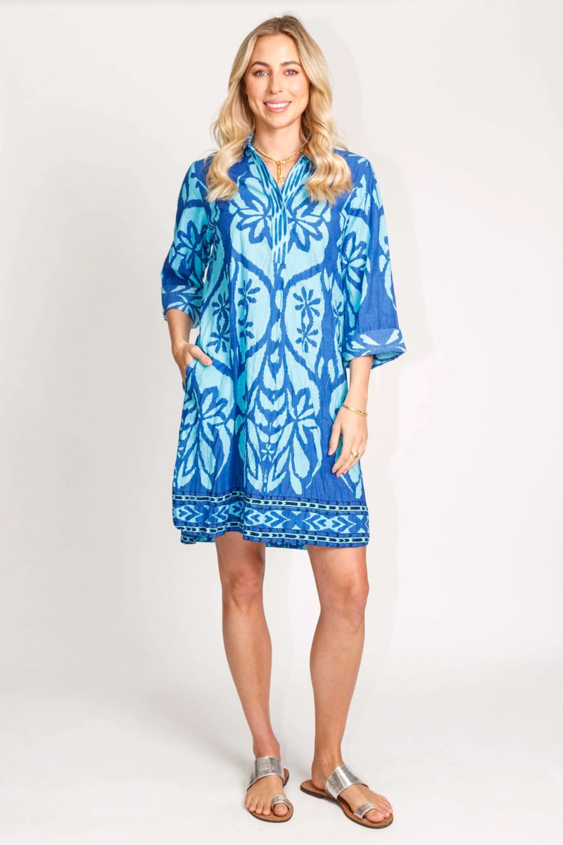 Lula Life Sorrento Shirt Dress-Ocean