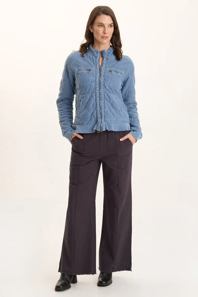 XCVI Quilted Bomber Blue Echo