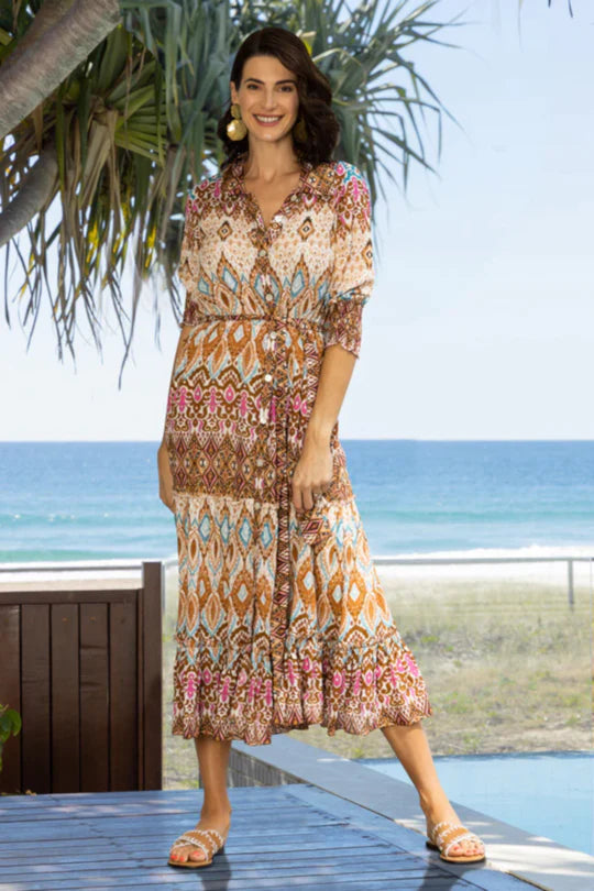 RubyYaya Mumbai Maxi Dress-Fawn