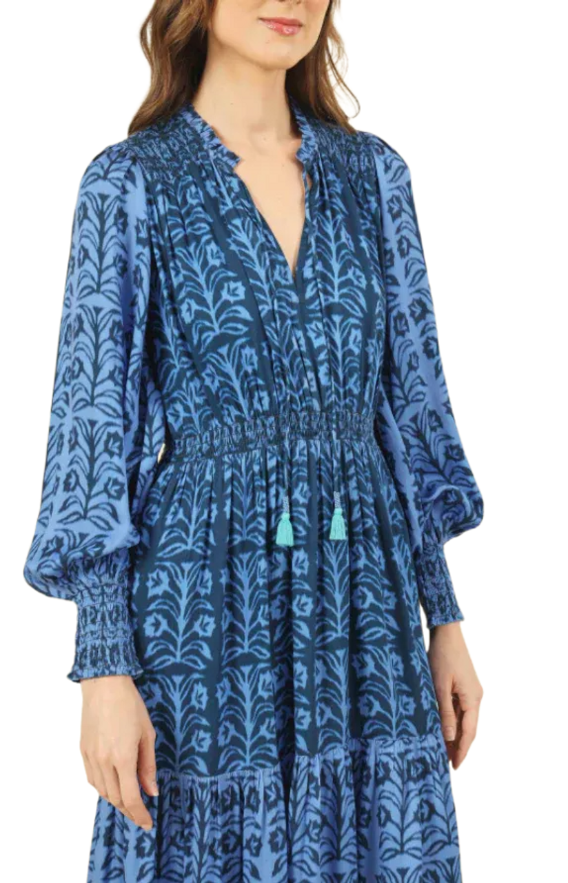 Omika Anouk Midi Dress - Leya Indigo