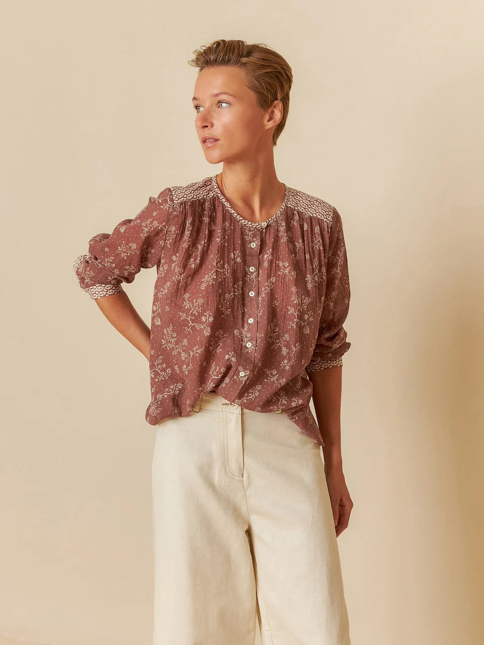 Indi & Cold The Vera Patch Shirt Chocolate