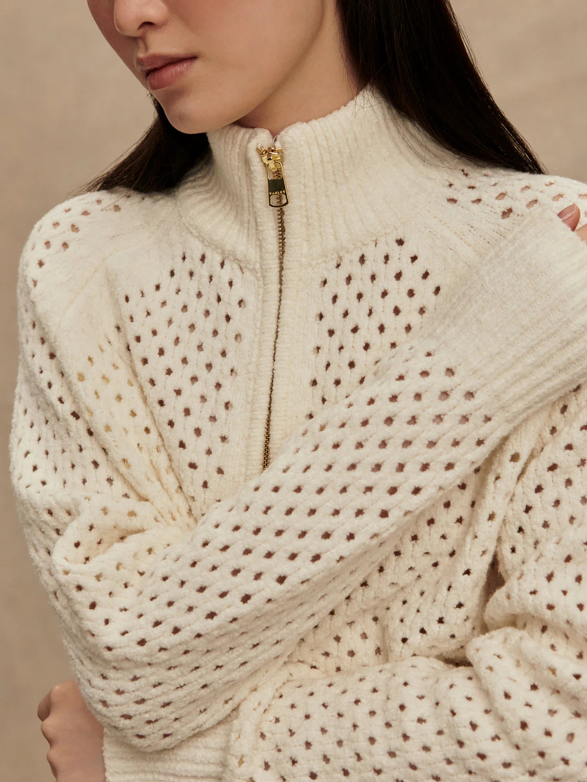 Varley Mandy Boucle Knit Jacket - Coconut Milk