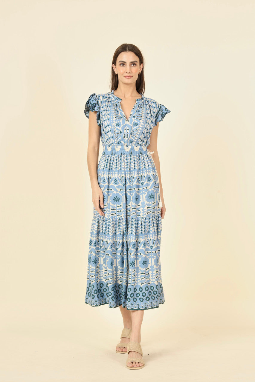 Omika Willa Midi Dress- Zadie Hydrangea