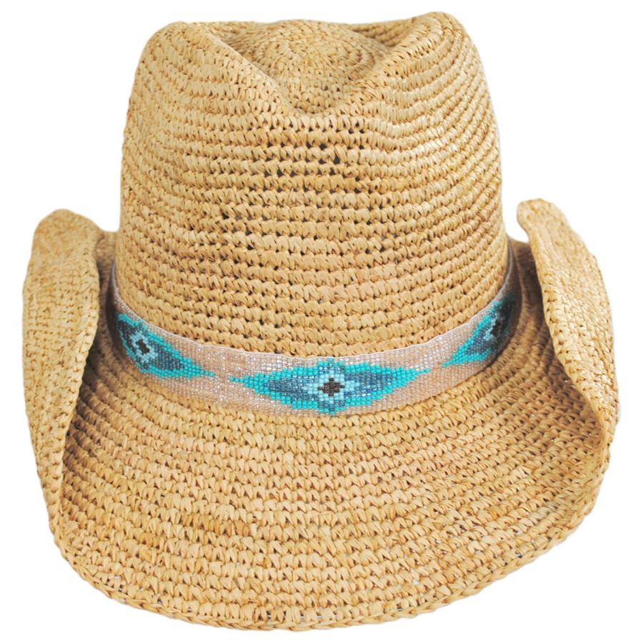 Nikki Beach Blue Jaye Straw Cowboy Hat