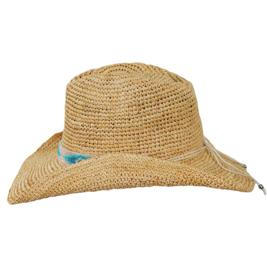 Nikki Beach Blue Jaye Straw Cowboy Hat