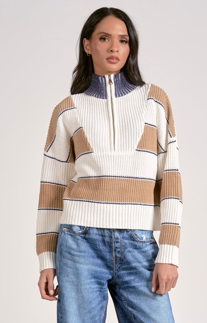 Elan 1/4 Zip Sweater Camel