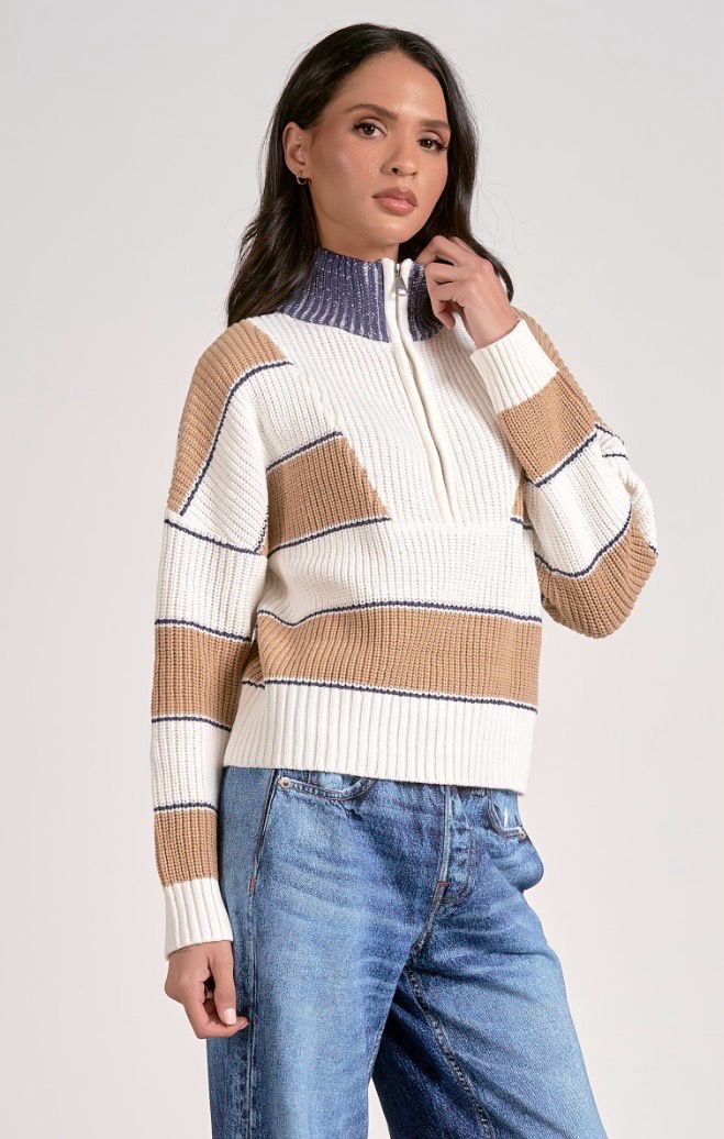 Elan 1/4 Zip Sweater Camel