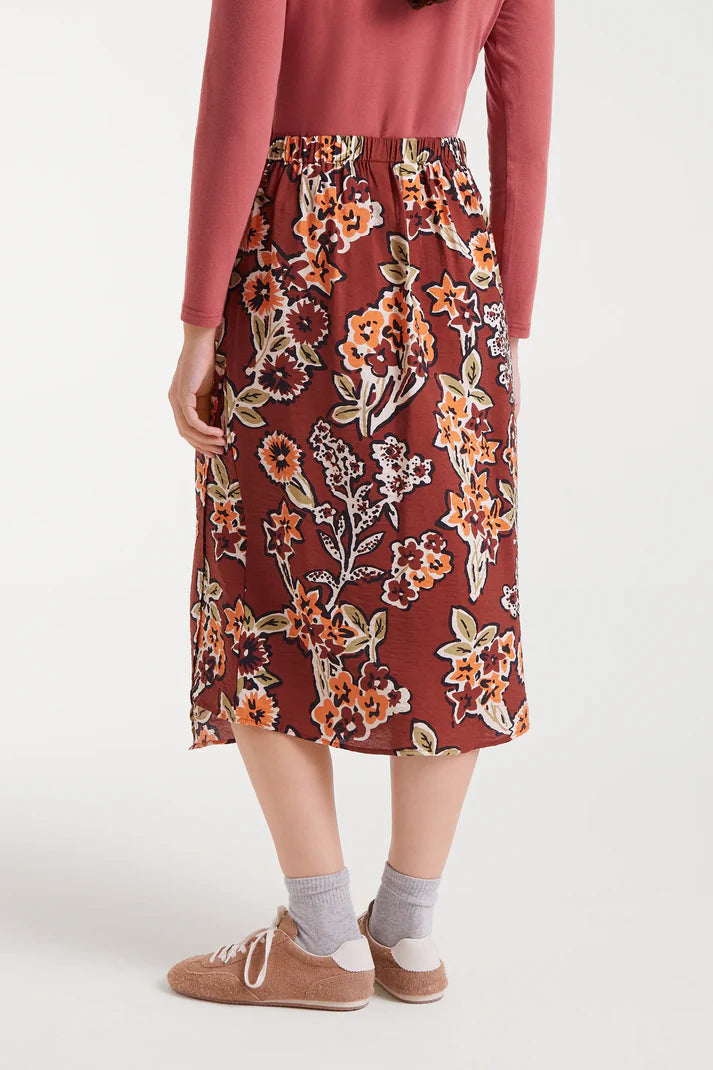 Compania Fantastica Crepe Midi Skirt - Rust