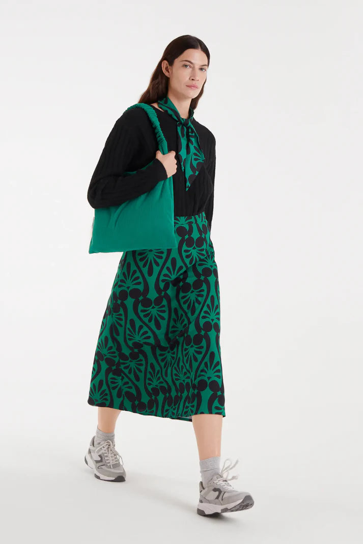 Compania Fantastica Baroque Print Midi Skirt Green