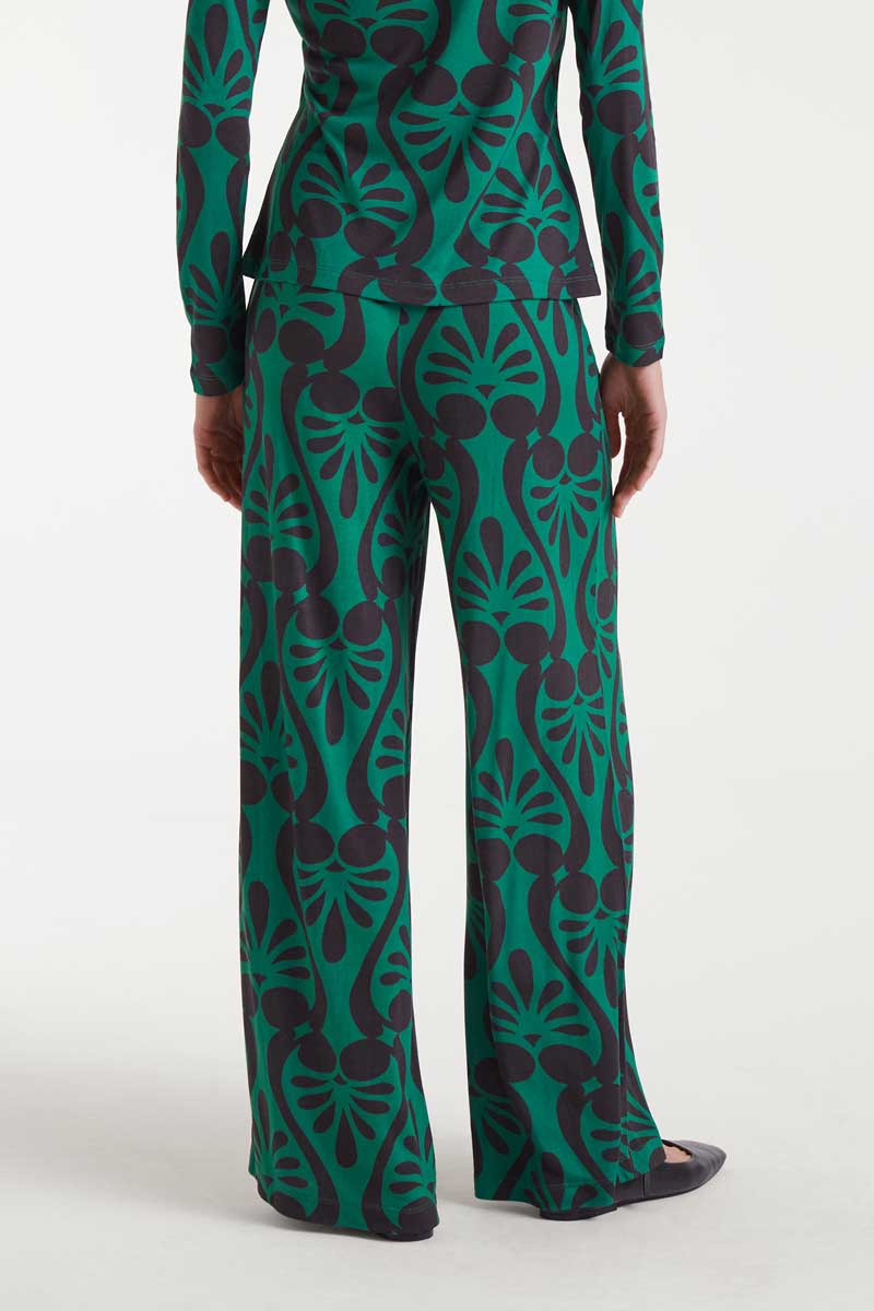 Compania Fantastica Baroque Print Trouser Pant - Green