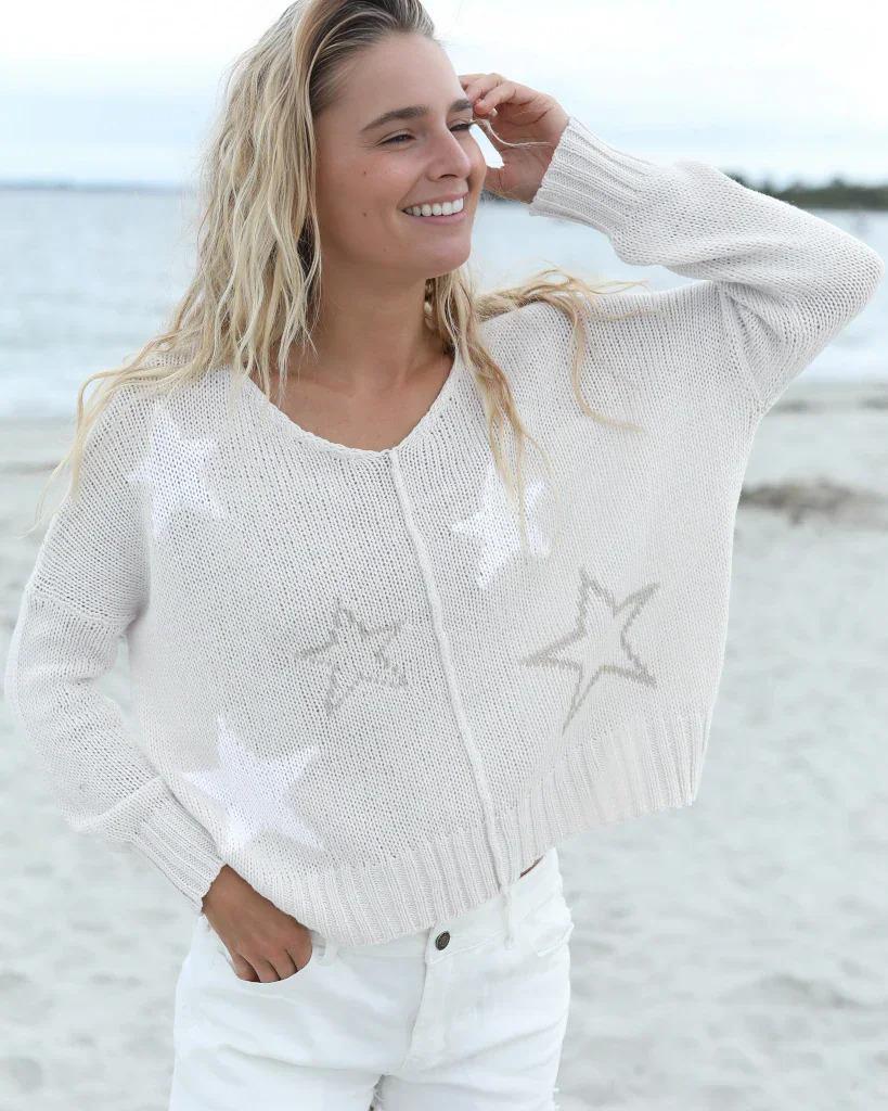 Wooden Ships Galaxy Sweater Cream/White