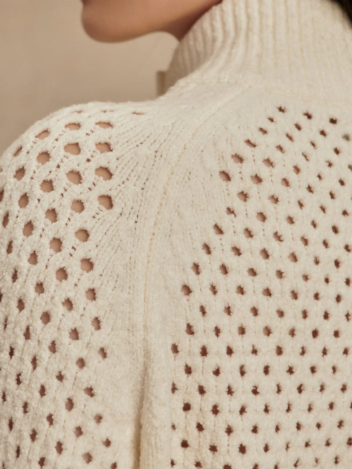 Varley Mandy Boucle Knit Jacket - Coconut Milk