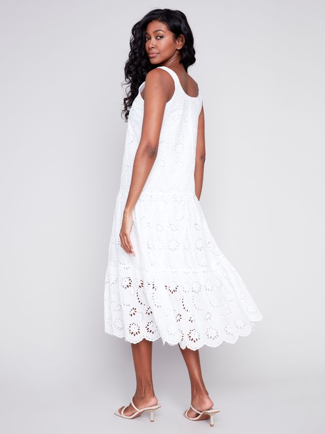 Charlie B Eyelet Midi Dress - White