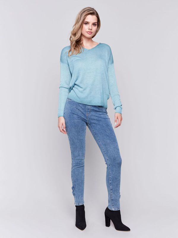 Charlie B Snow Wash Sweater Peacock