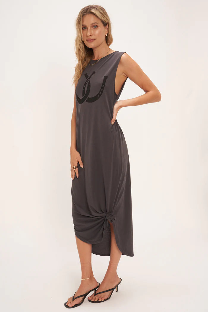 Project Social Double Horseshoe Tank Dress-Charcoal