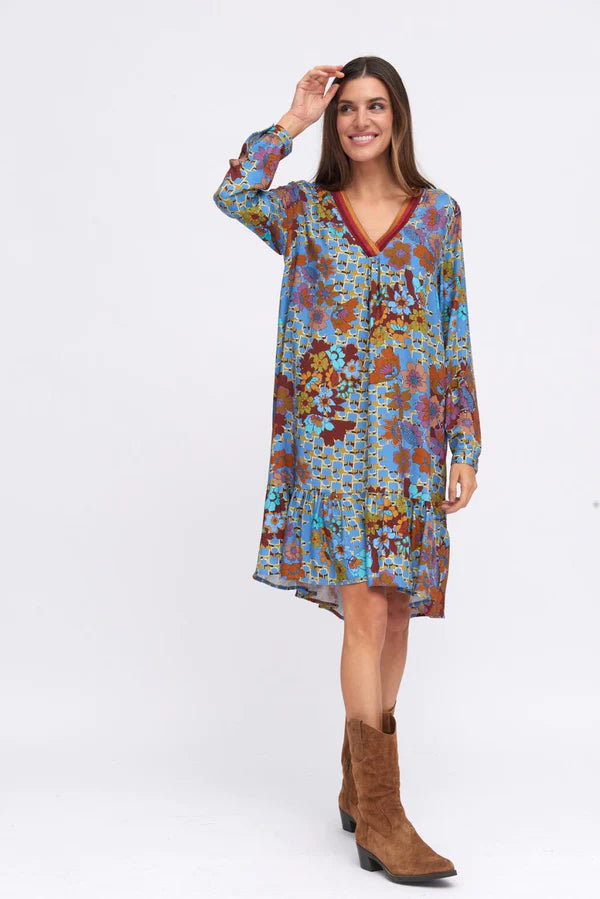 Tinta & Bariloche L/S Helga Dress-Caramelo