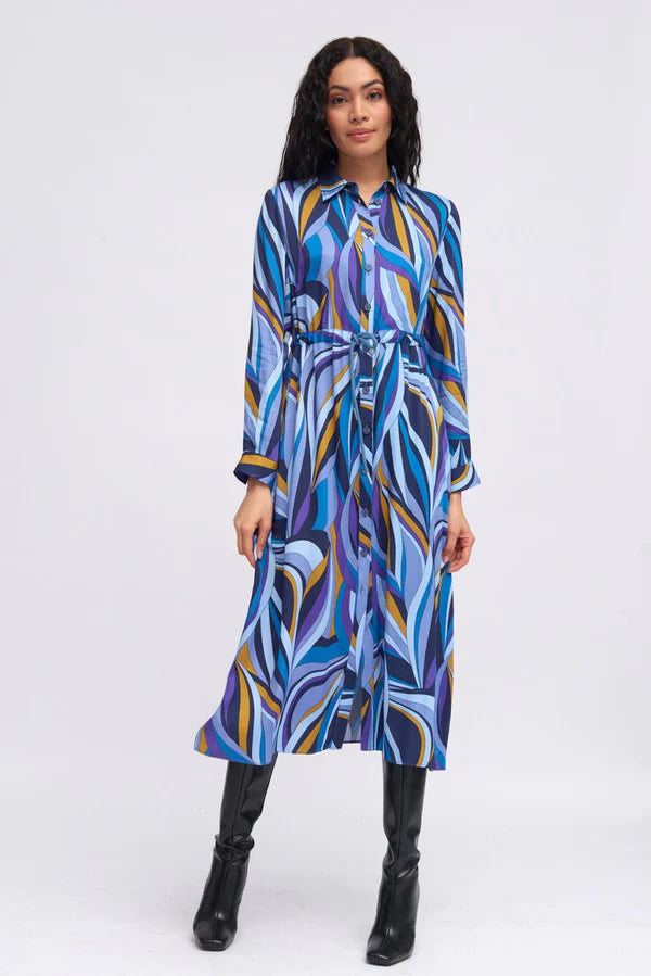 Tinta & Bariloche Zeline L/S Maxi Dress-Azul Medio