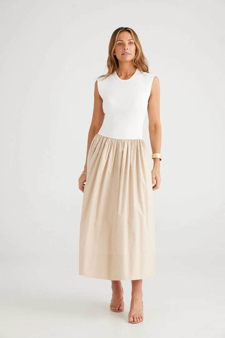 Brave+True Daphne Dress White / Latte