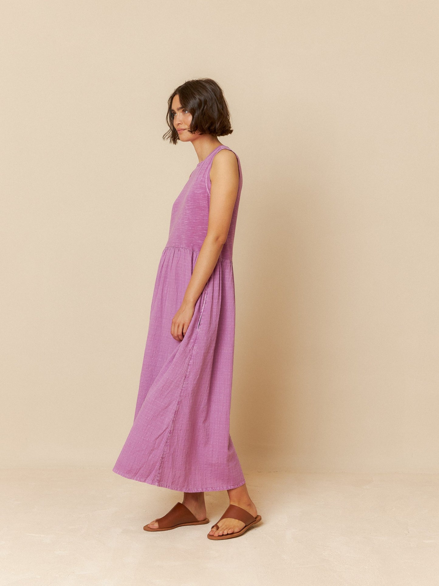 Indi & Cold Cotton Jersey Dress Violet