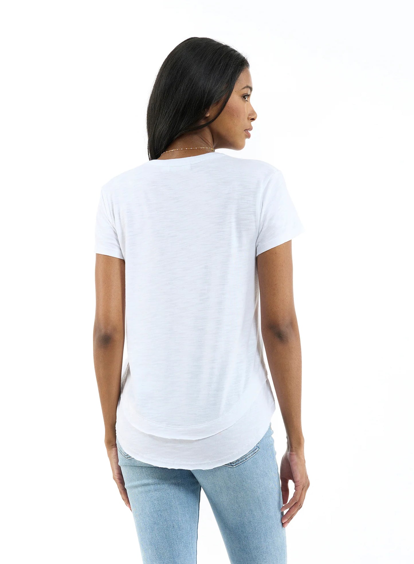 CHRLDR S/S Ava Mock Neck T-Shirt White