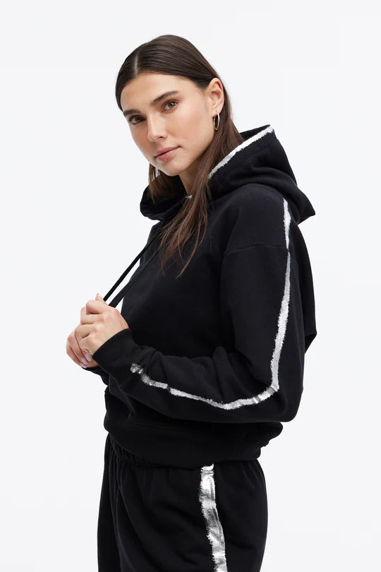 CHRLDR Molly Metallic Tipped - Crop Pullover Hoodie