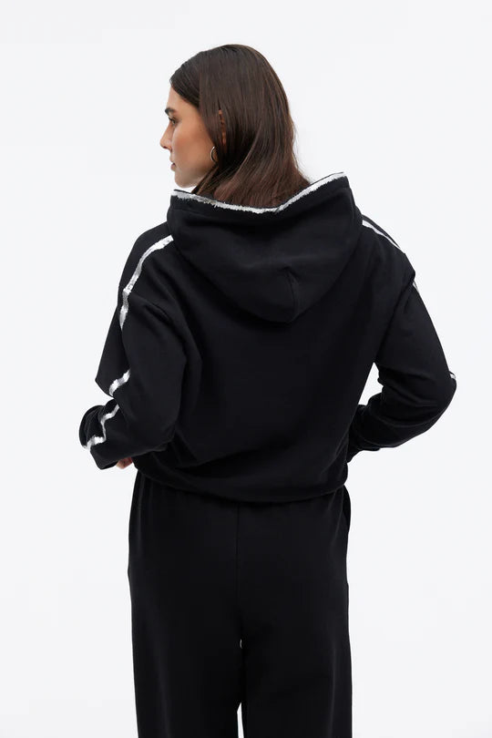 CHRLDR Molly Metallic Tipped - Crop Pullover Hoodie