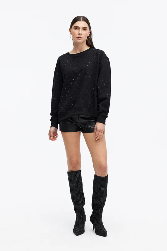 CHRLDR Angela All Over Studs Straight Crewneck Sweatshirt