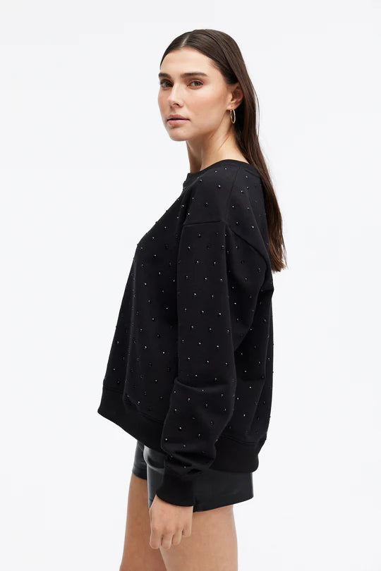CHRLDR Angela All Over Studs Straight Crewneck Sweatshirt