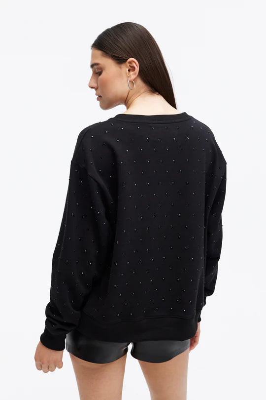 CHRLDR Angela All Over Studs Straight Crewneck Sweatshirt