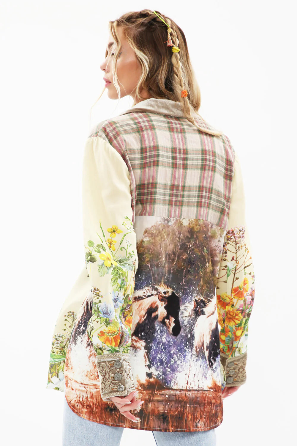 Aratta All These Horses Blouse Champagne