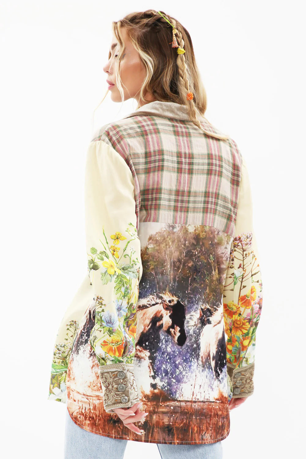Aratta All These Horses Blouse-Champagne