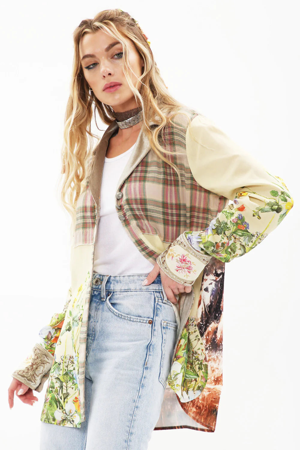 Aratta All These Horses Blouse Champagne