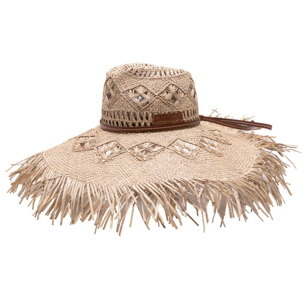 Catarzi Corsaro Straw Woven Fringe Hat