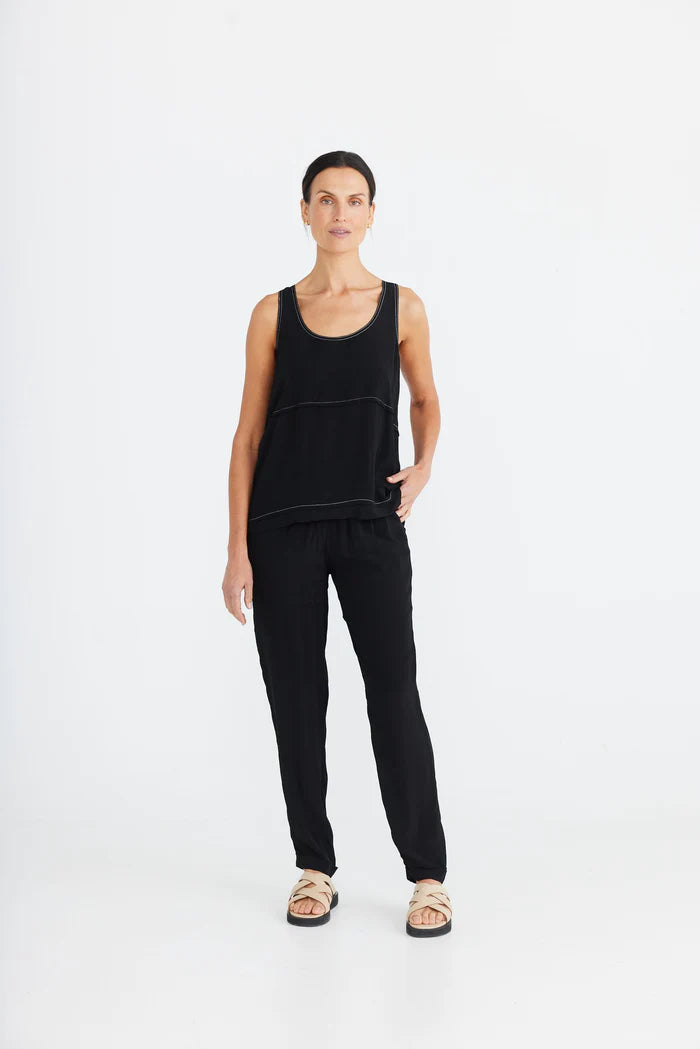 Brave + True Miles Away Top-Black