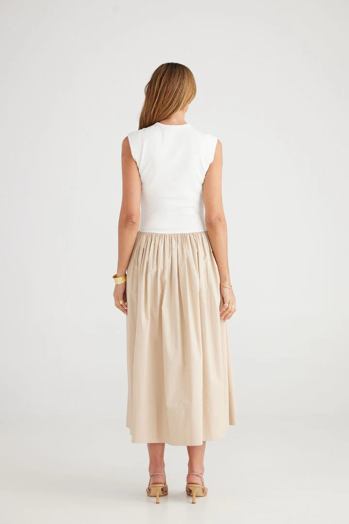 Brave+True Daphne Dress White / Latte