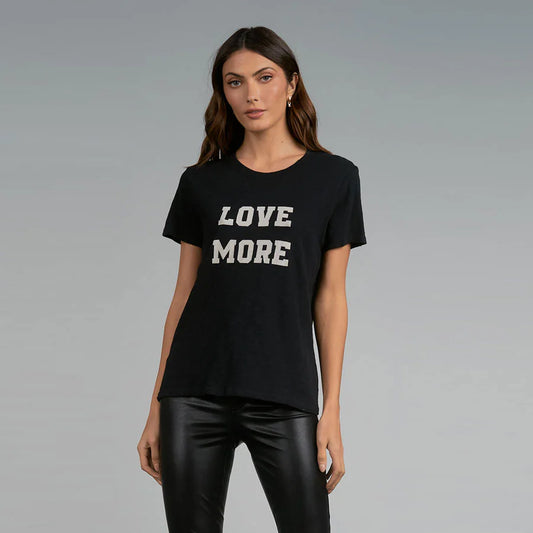 Elan S/S "Let More Love" Crew Neck Tee-Black