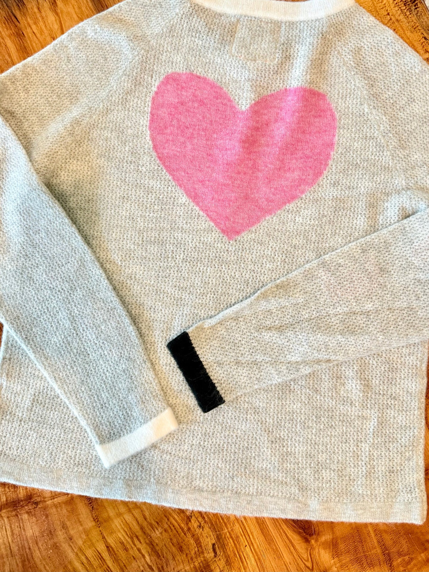 Just Madison Pink Heart /Love Sweater Grey