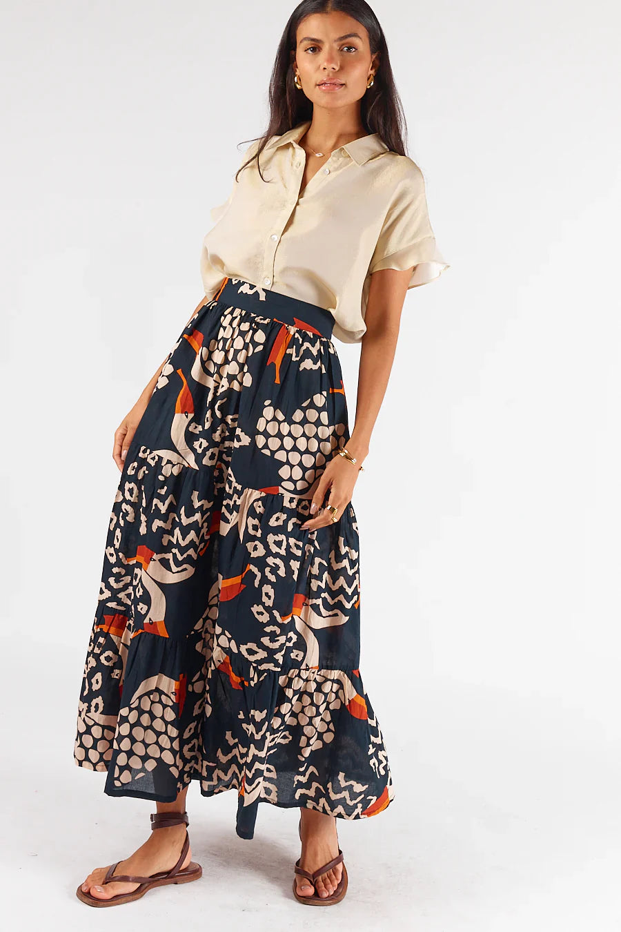Rubyyaya Toucan Maxi Skirt Multi