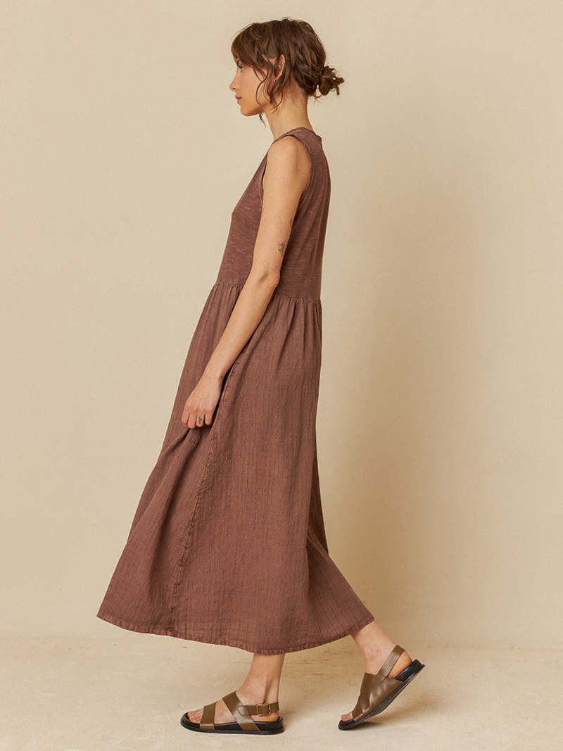 Indi & Cold Cotton Jersey Dress Chocolate