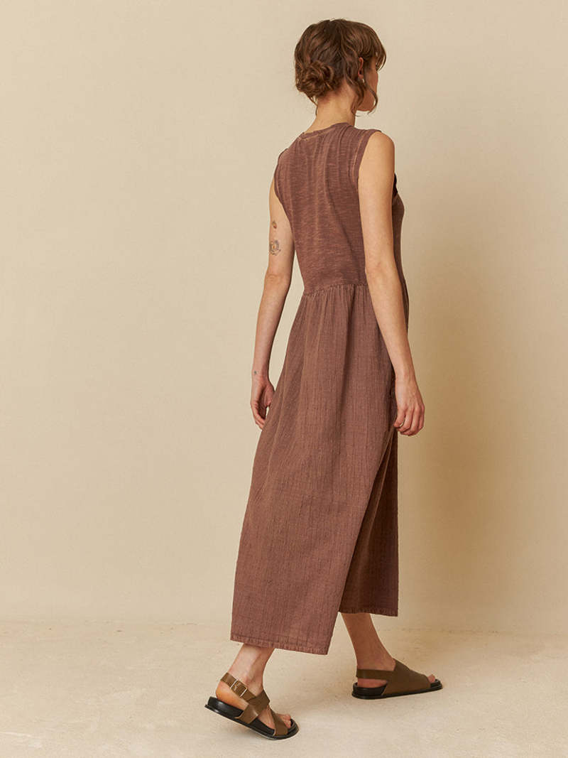 Indi & Cold Cotton Jersey Dress Chocolate