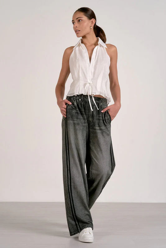 Elan Jojo Denim Track Sweatpant Charcoal