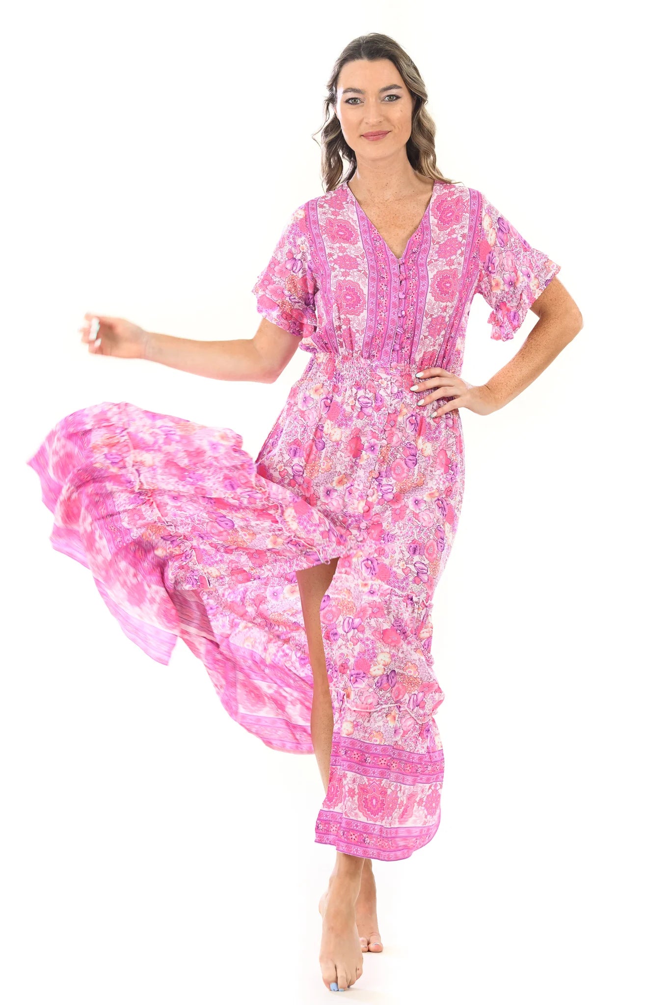 Walker & Wade Christina Dress-Bengal Rose