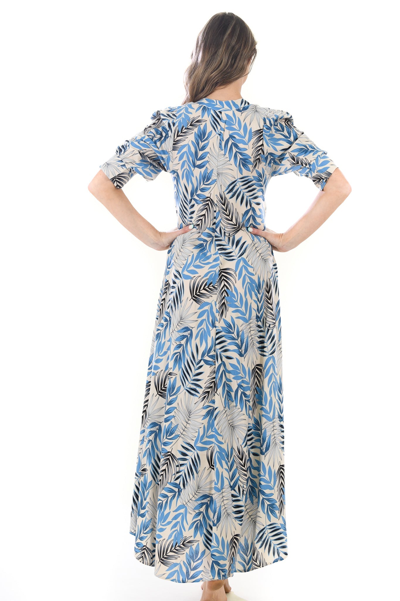 Walker & Wade Daphne Maxi Dress-Blue Fern