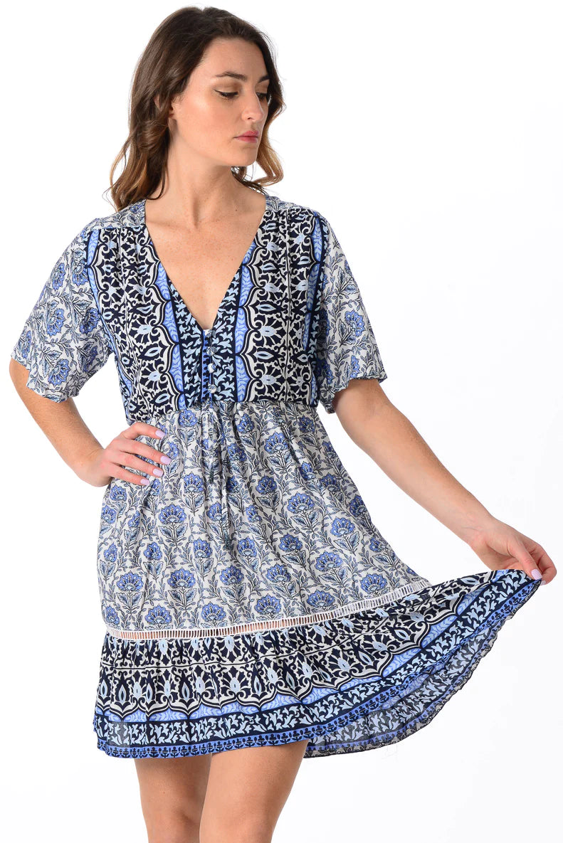 Walker & Wade Ali Dress-Navy Floral